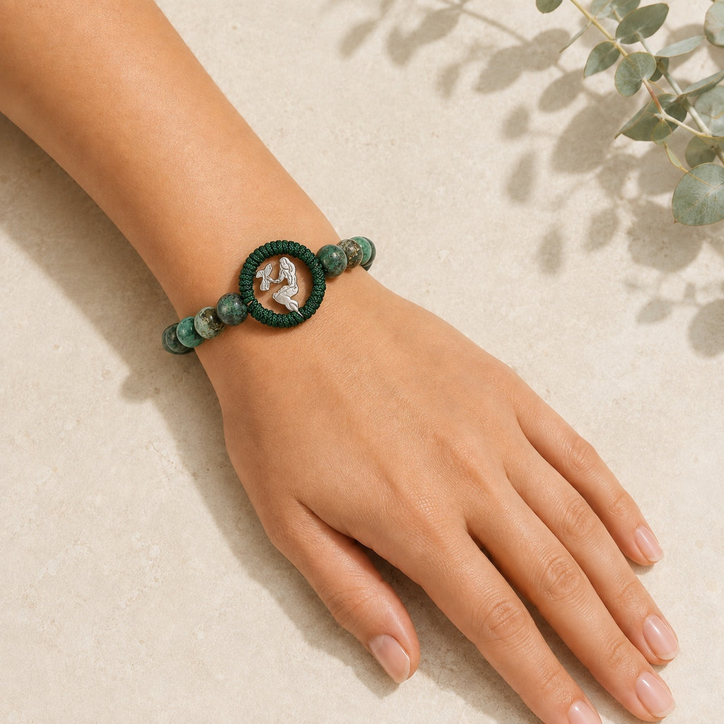 Limited Edition Diposide & Pyrite Zodiac Charm Bracelet