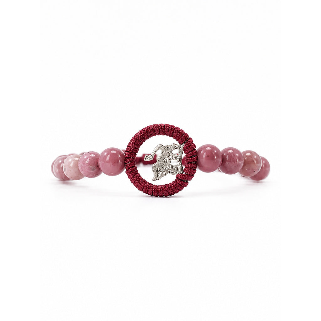 Limited Edition Rhodonite Zodiac Charm Bracelet