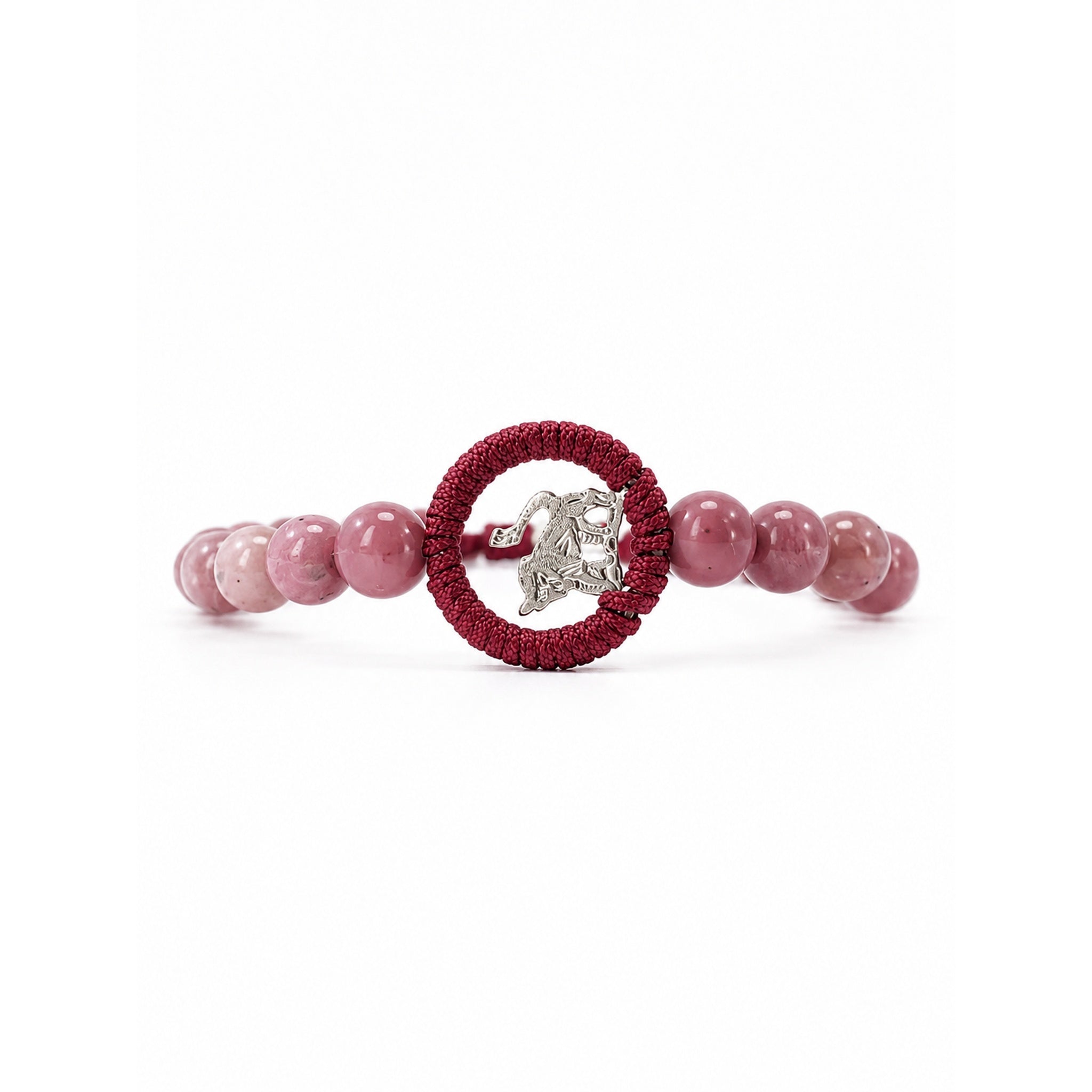 Limited Edition Rhodonite Zodiac Charm Bracelet
